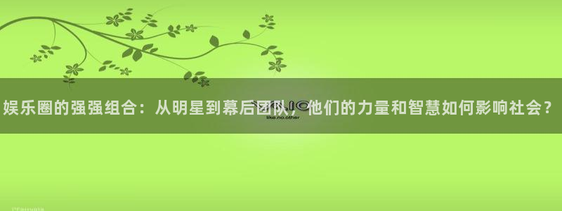 乐天堂fun游戏有哪些好玩的：娱乐圈的强强组合：从明星到幕后团队，他们的力量和智